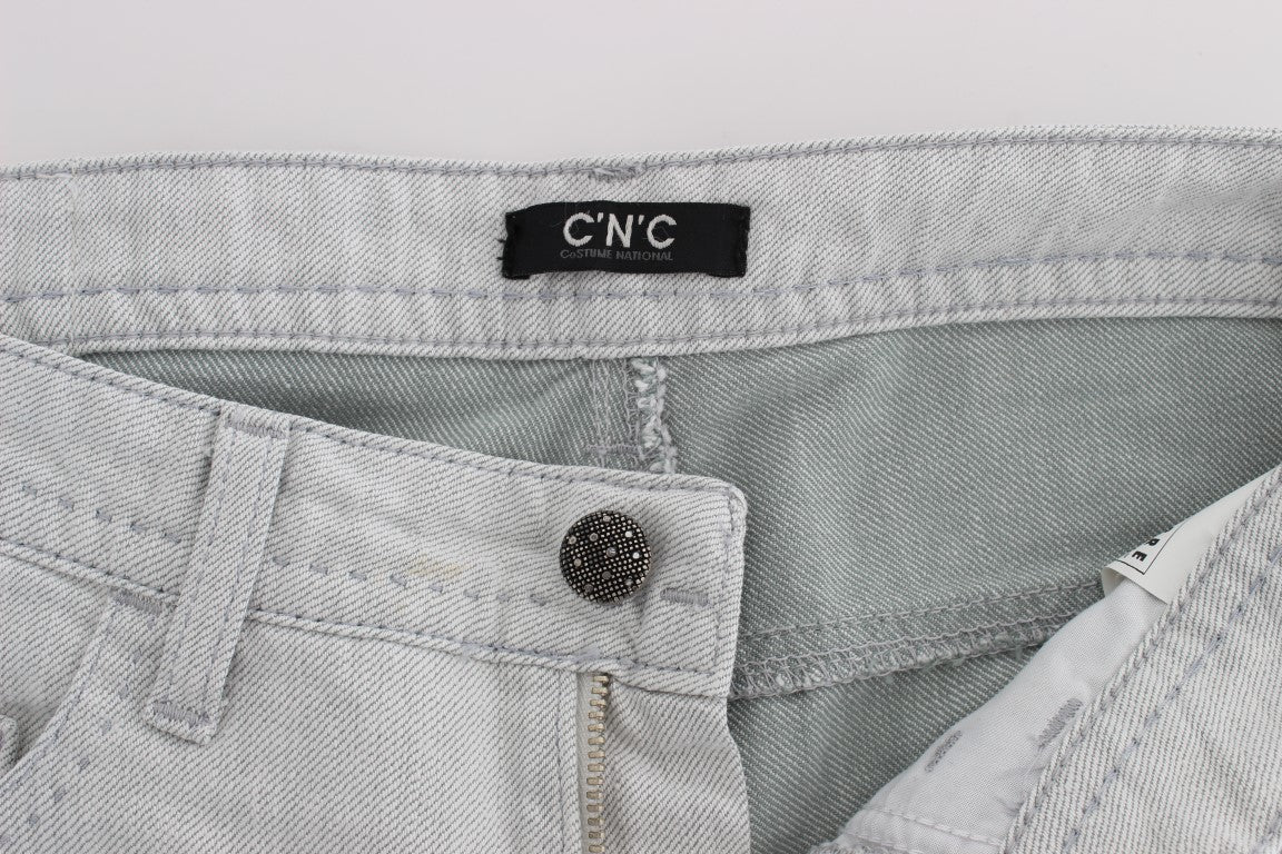 Costume National Chic Gris Slim Fit Designer Jeans