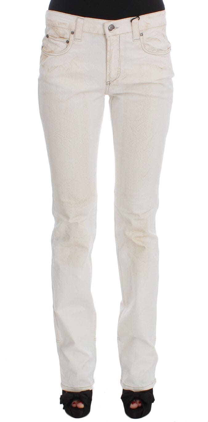 Costume National Chic White Slim Fit Designer Jeans