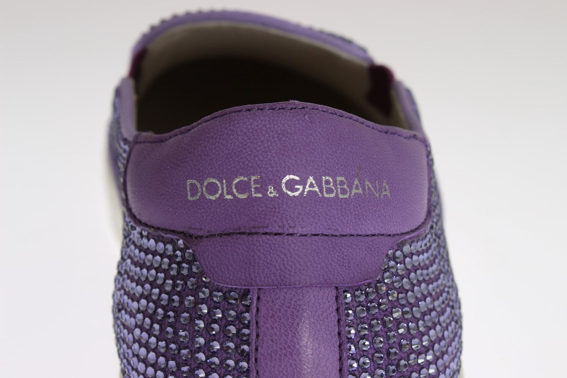 Baskets élégantes à strass violets Dolce &amp; Gabbana