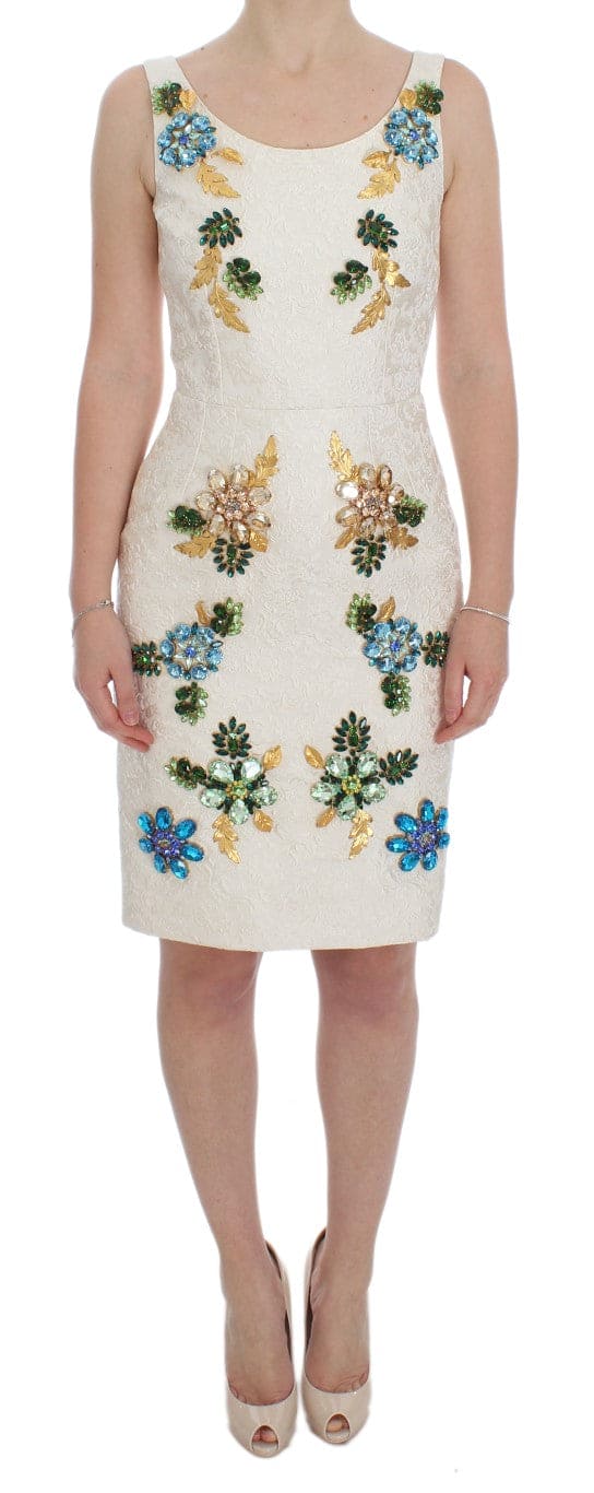 Vestido elegante con brocado floral de Dolce &amp; Gabbana