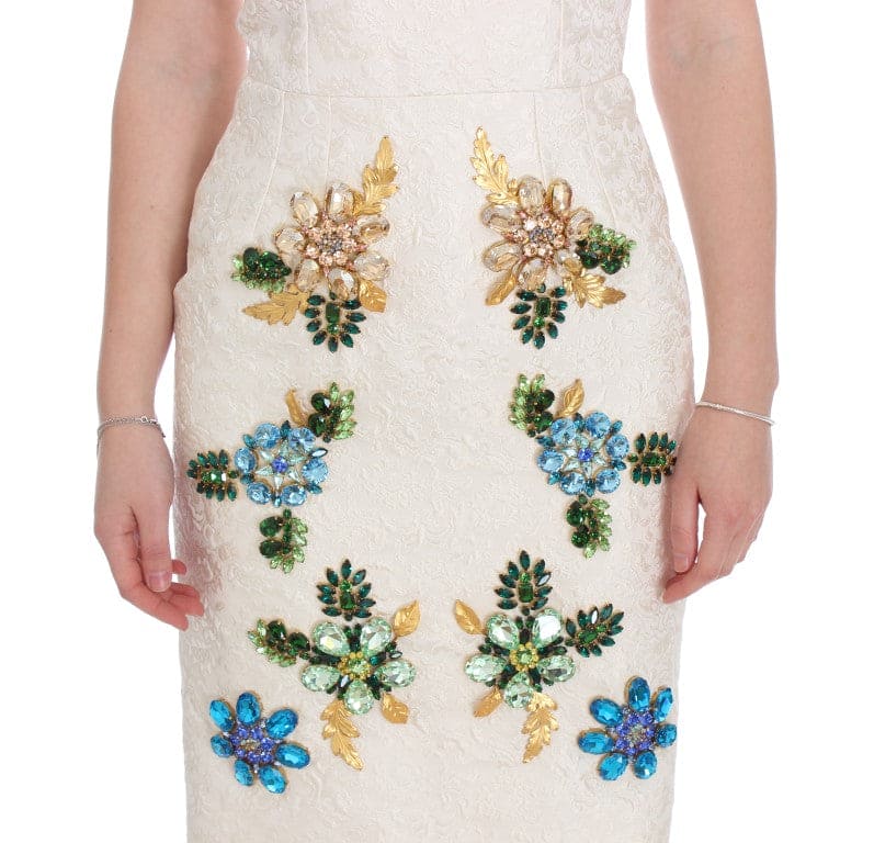 Vestido elegante con brocado floral de Dolce &amp; Gabbana