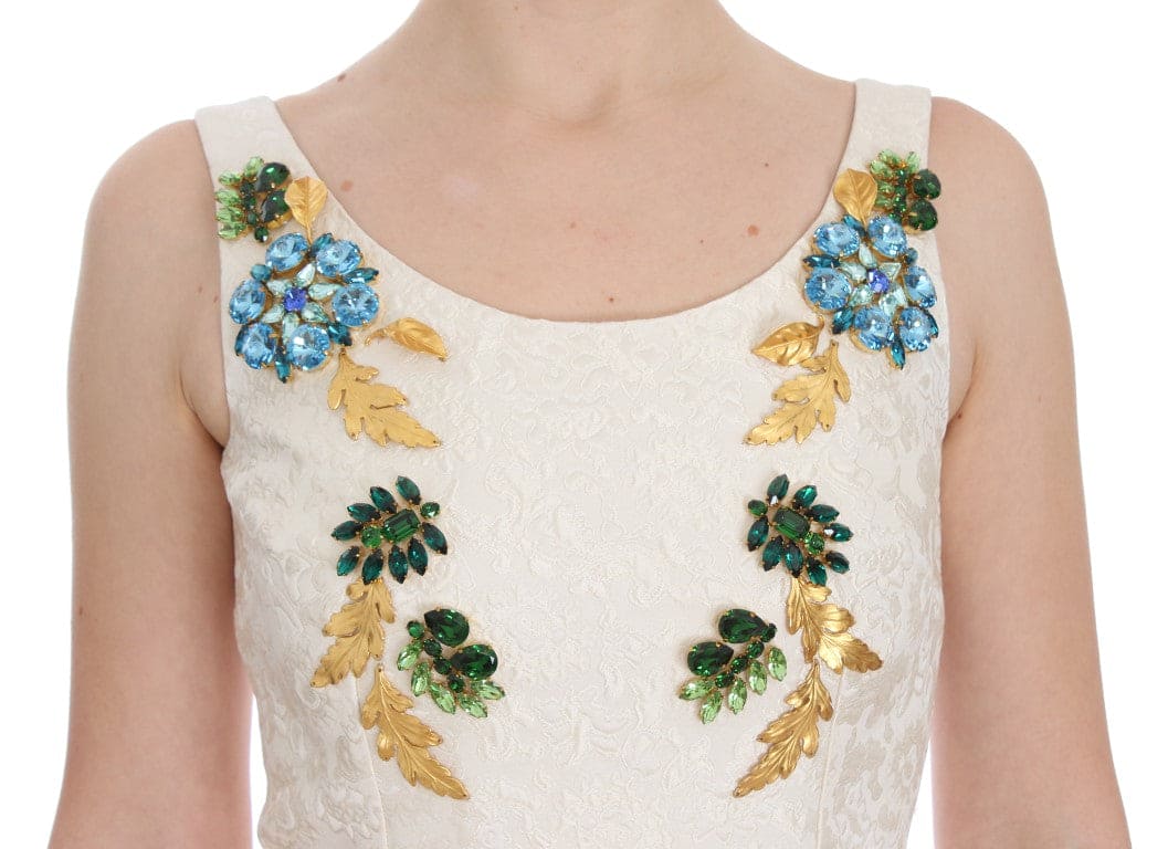 Vestido elegante con brocado floral de Dolce &amp; Gabbana