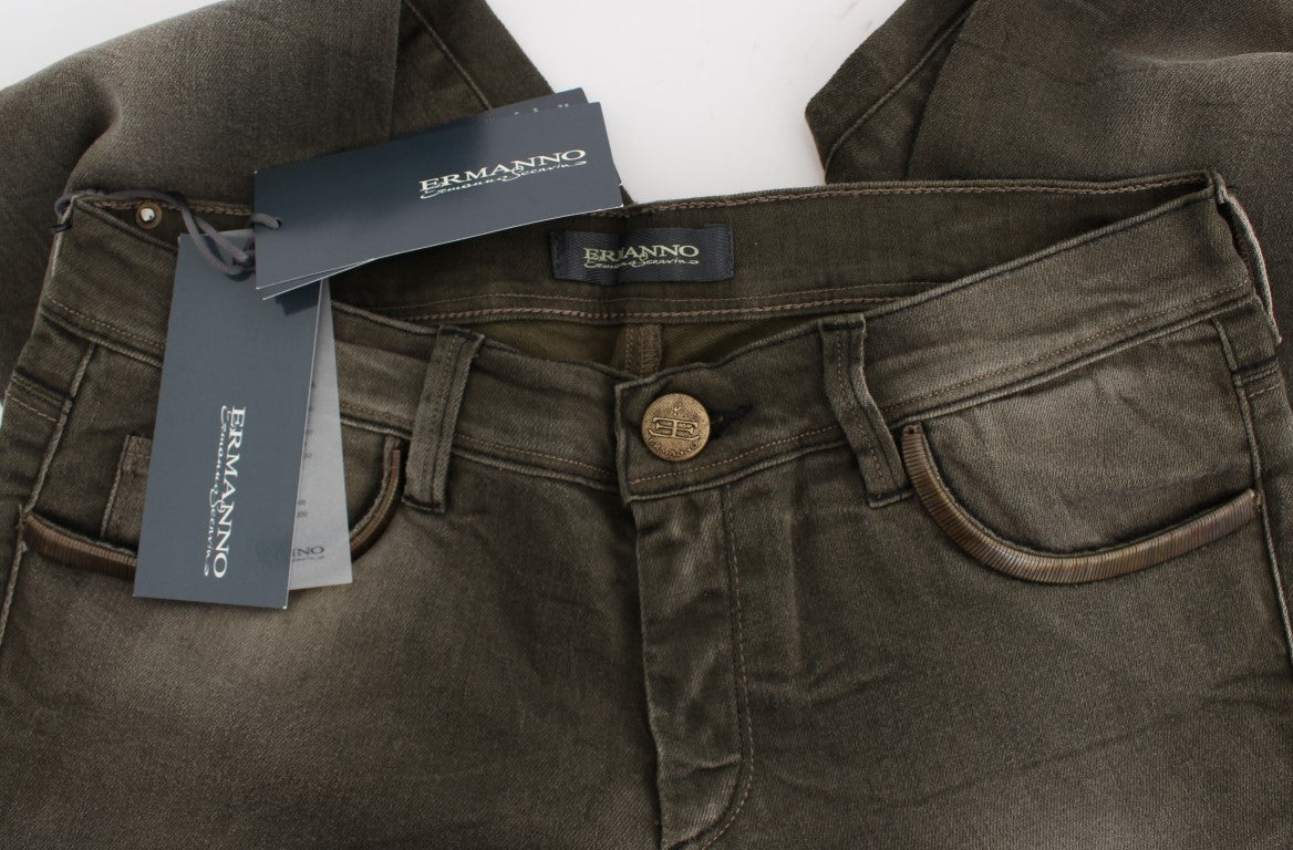 Ermanno Scervino Denim italiano de corte slim en gris chic