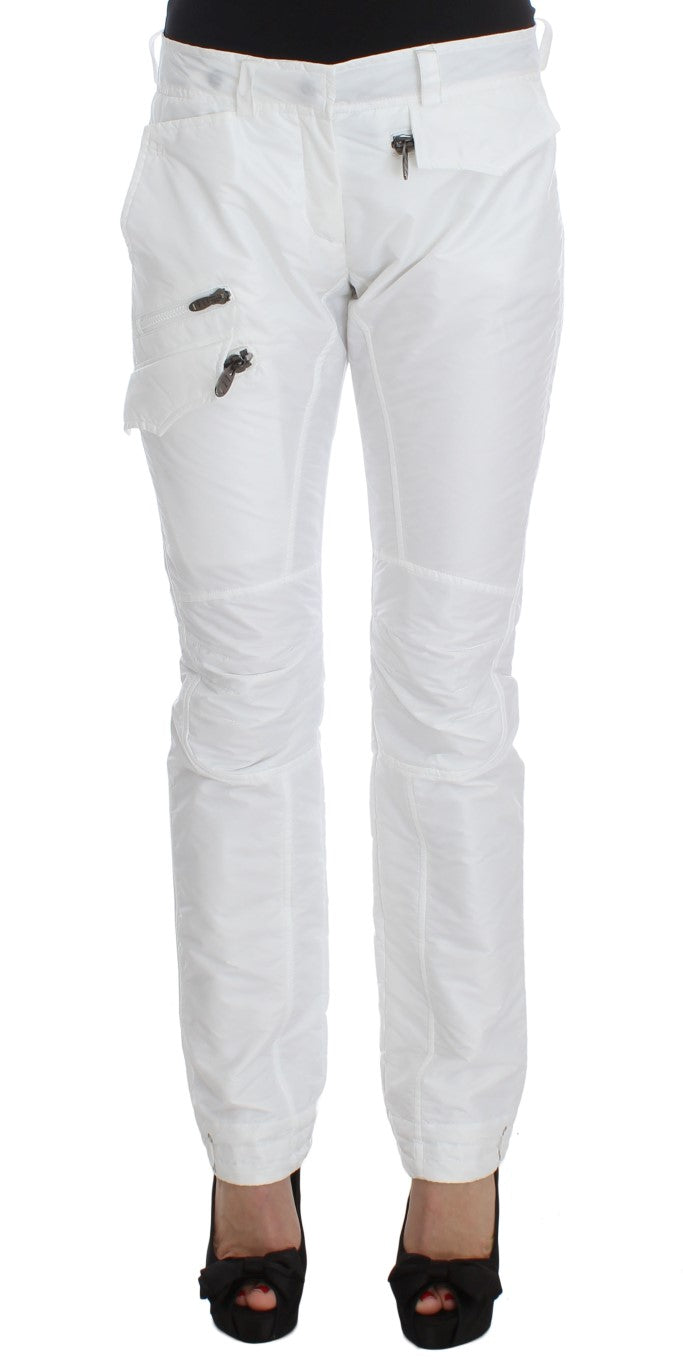 Pantalon cargo en nylon blanc chic Ermanno Scervino du créateur italien