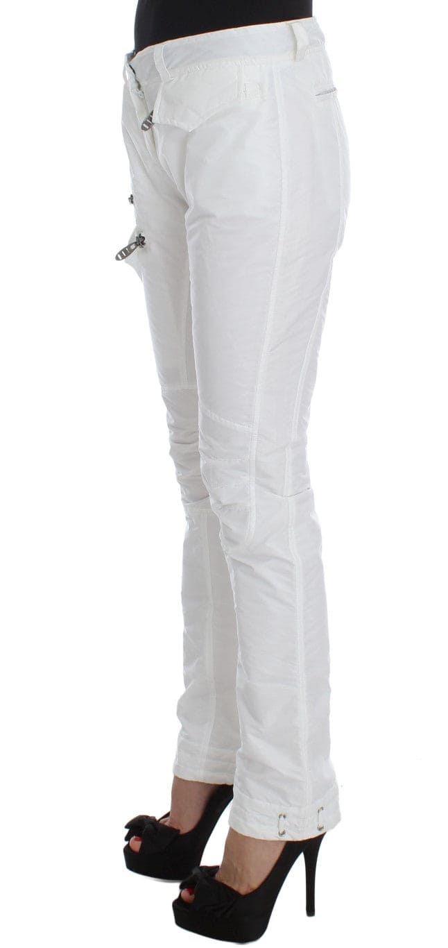 Pantalon cargo en nylon blanc chic Ermanno Scervino du créateur italien