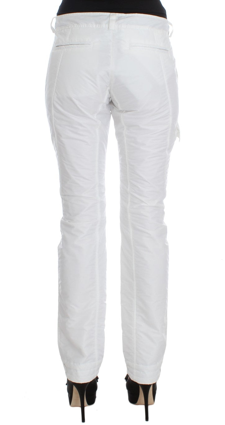 Pantalon cargo en nylon blanc chic Ermanno Scervino du créateur italien