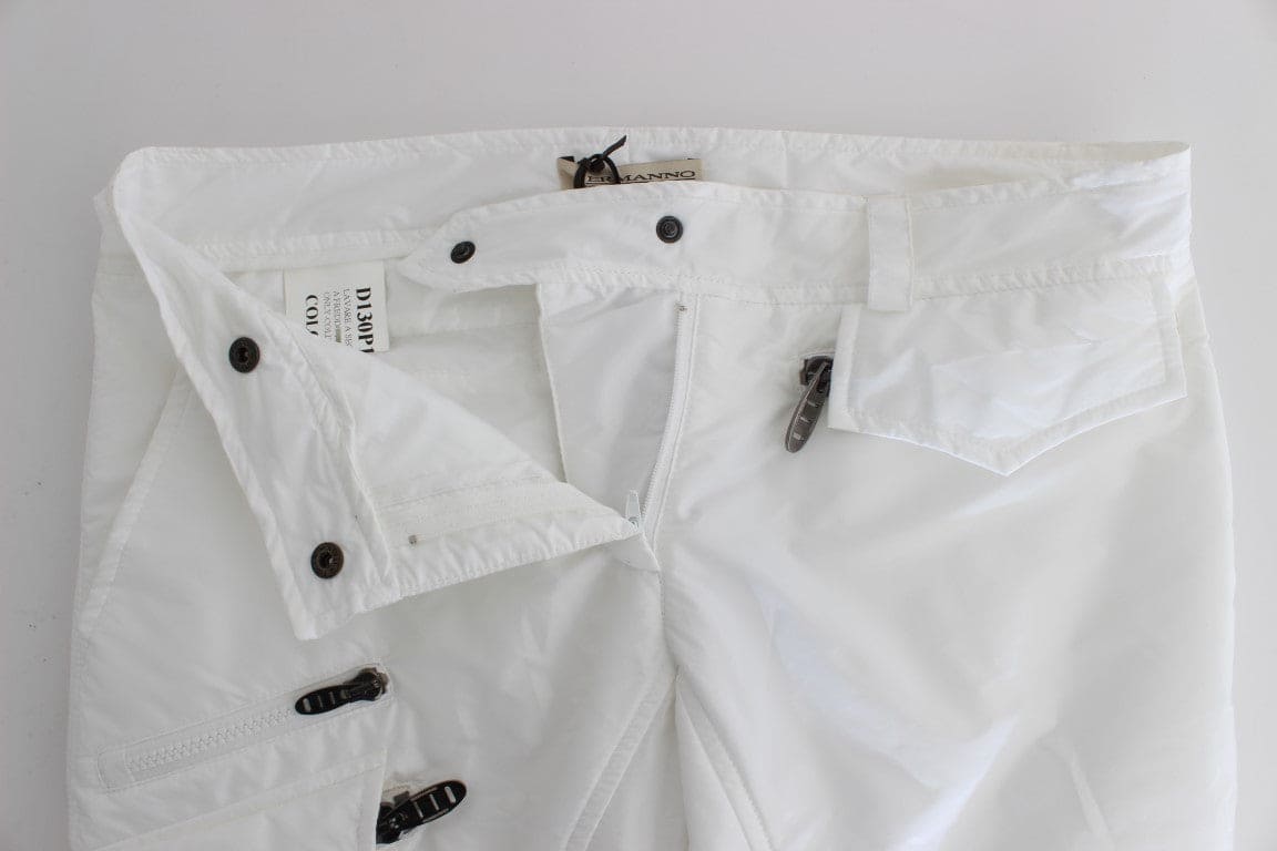 Pantalones cargo elegantes de nailon blanco de Ermanno Scervino, del diseñador italiano