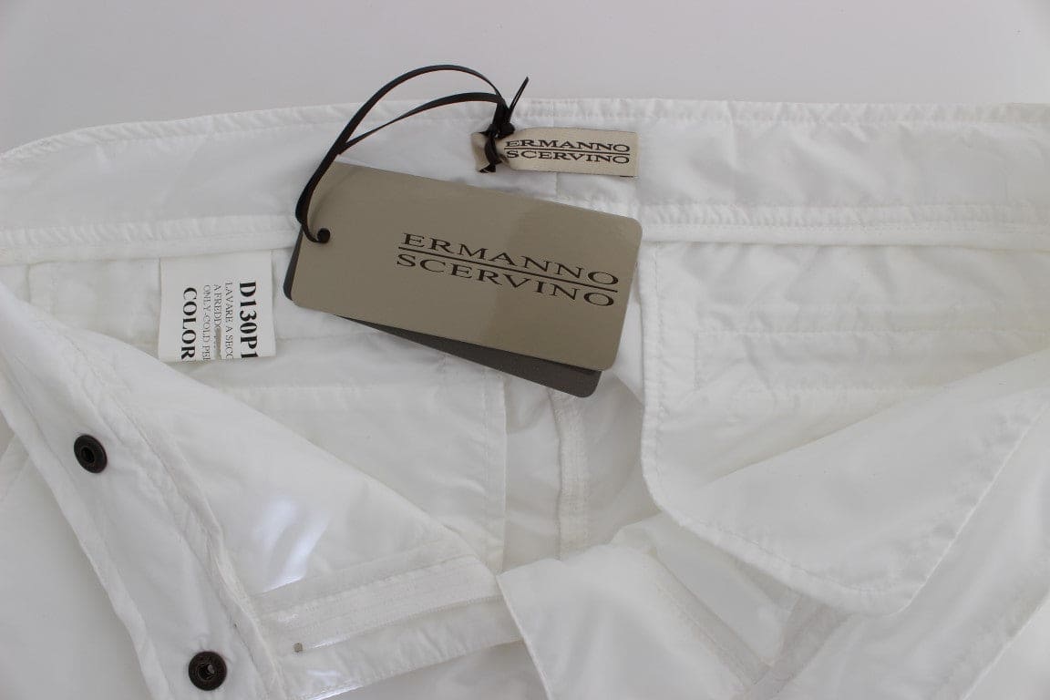 Pantalon cargo en nylon blanc chic Ermanno Scervino du créateur italien