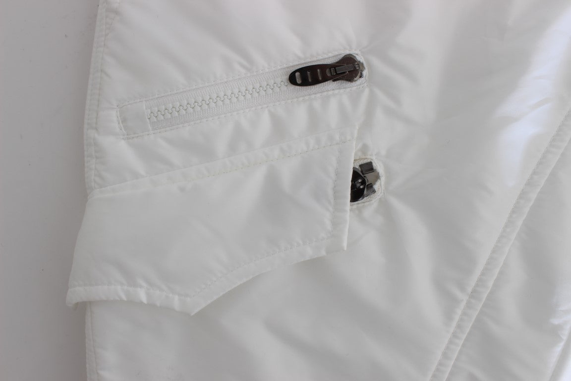 Pantalon cargo en nylon blanc chic Ermanno Scervino du créateur italien