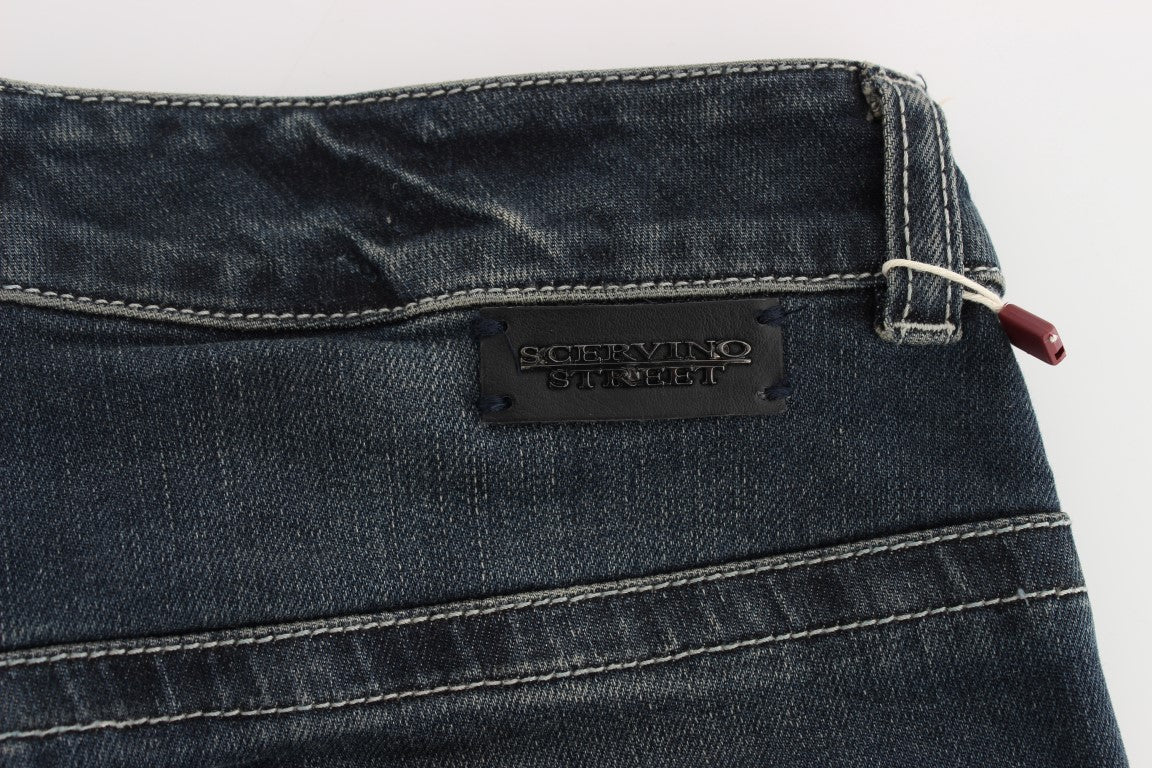 Ermanno Scervino Vaqueros italianos de corte slim en azul chic