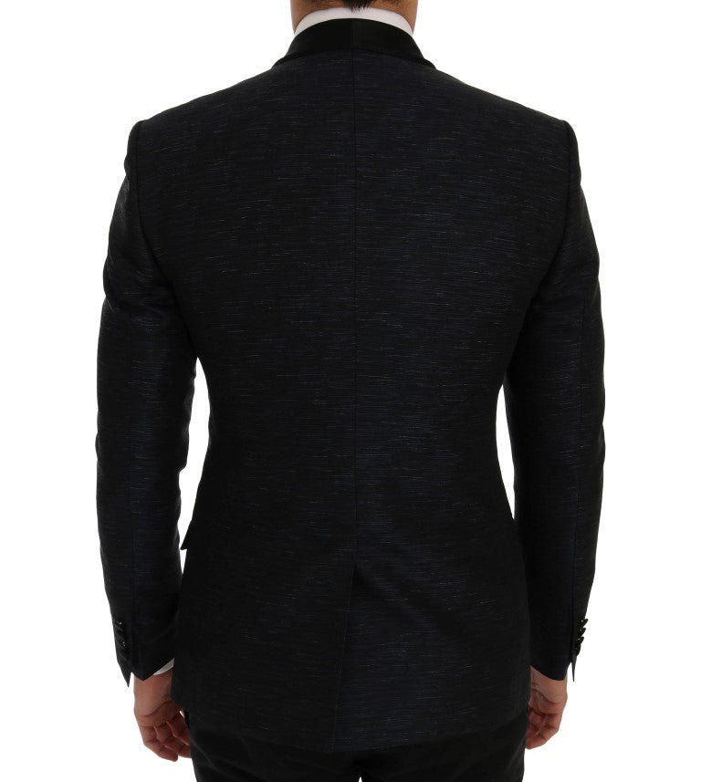 Conjunto elegante de traje ajustado azul y negro de Dolce &amp; Gabbana