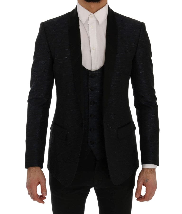 Ensemble élégant de costume slim bleu et noir Dolce &amp; Gabbana