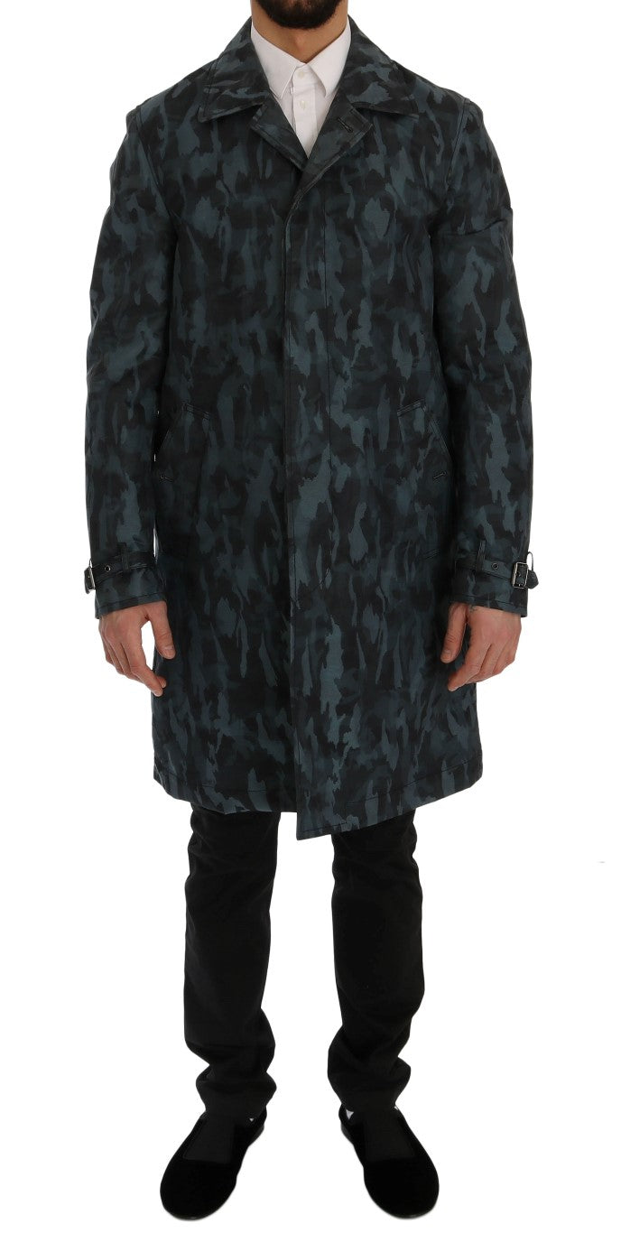 Trench-coat camouflage bleu Dolce &amp; Gabbana Elegance