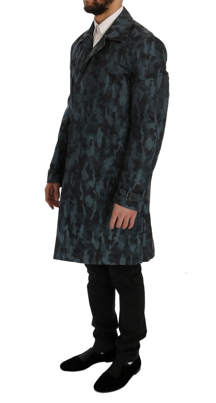 Trench-coat camouflage bleu Dolce &amp; Gabbana Elegance