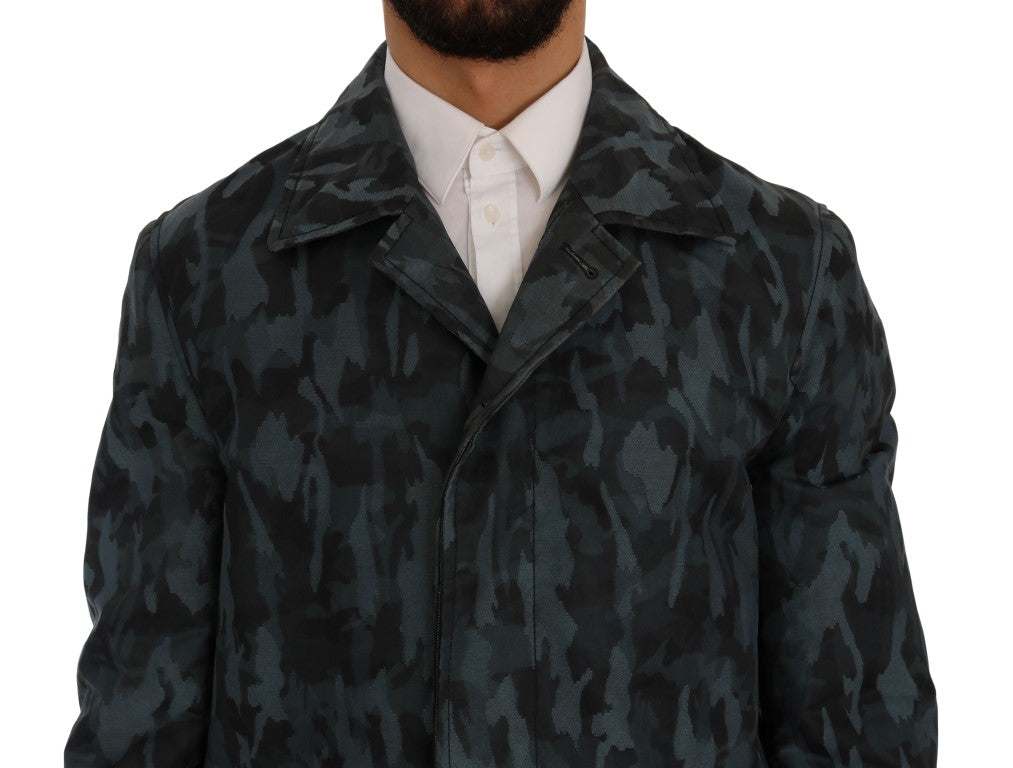 Trench-coat camouflage bleu Dolce &amp; Gabbana Elegance