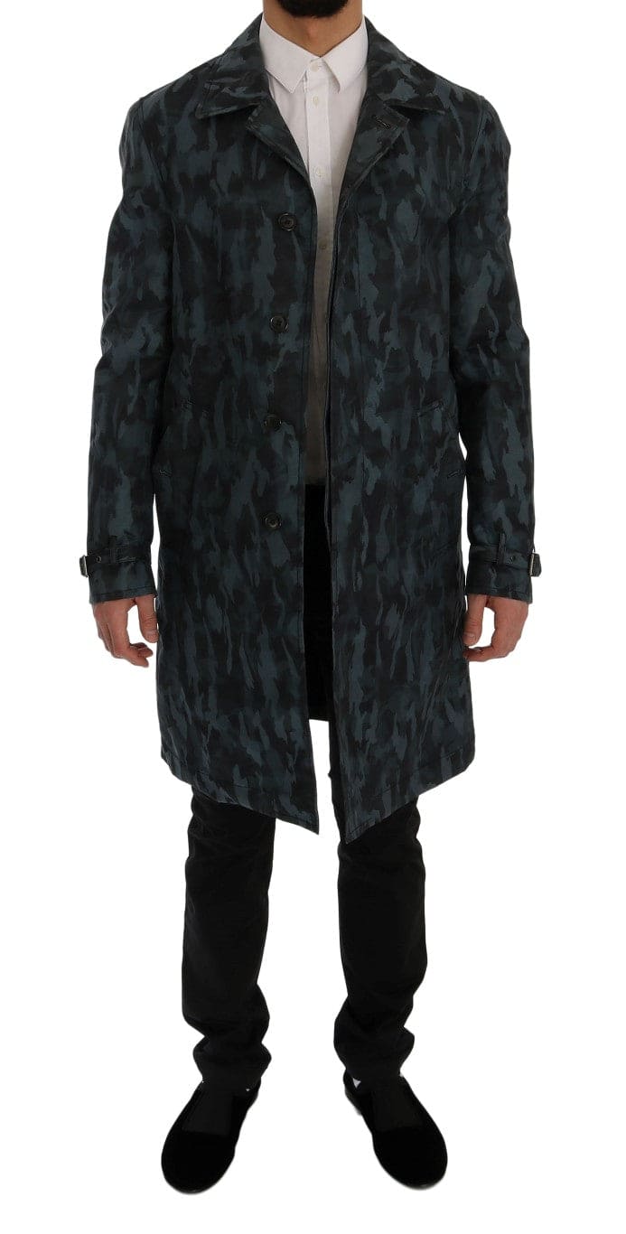 Trench-coat camouflage bleu Dolce &amp; Gabbana Elegance