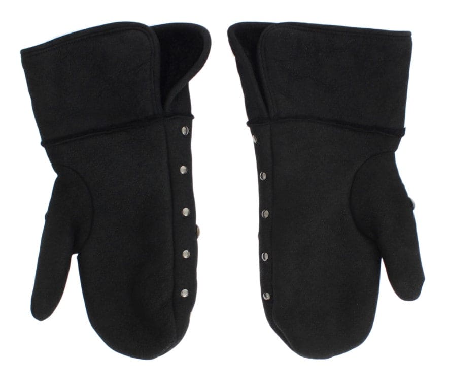 Gants élégants en laine grise cloutée Dolce &amp; Gabbana