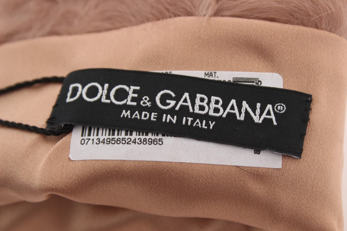 Guantes elegantes de ante beige hasta el codo de Dolce &amp; Gabbana