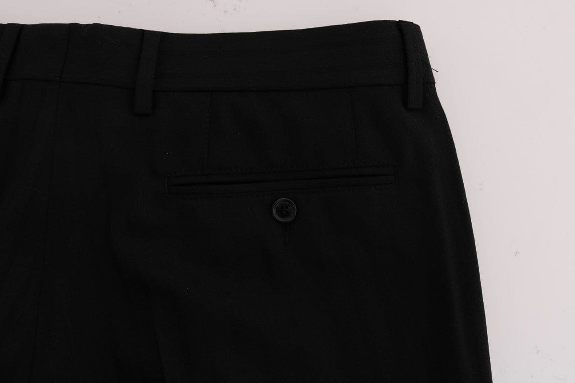 Pantalon habillé coupe droite à rayures noires élégant Dolce &amp; Gabbana