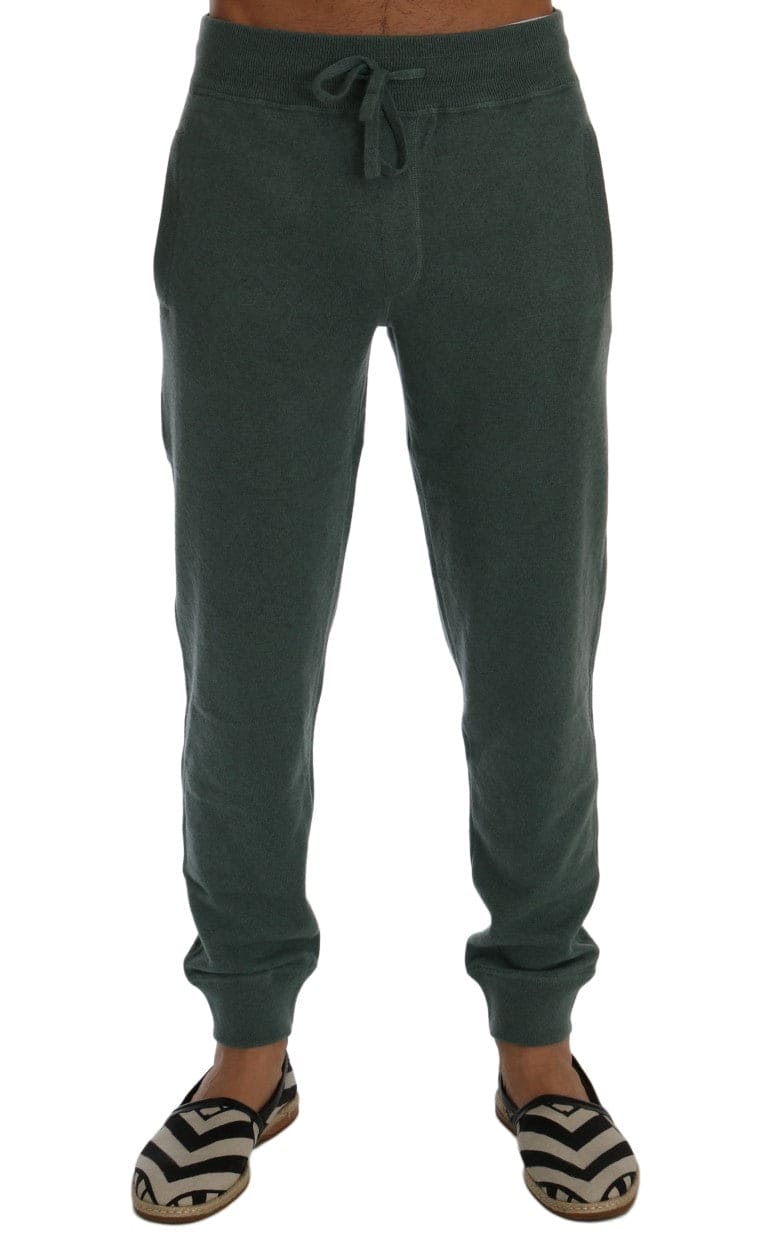 Pantalon de sport élégant en cachemire vert Dolce &amp; Gabbana