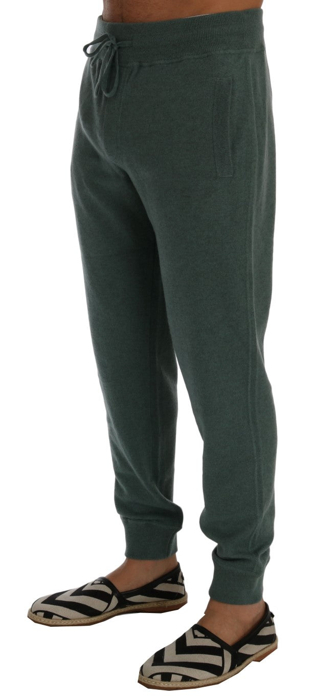 Pantalon de sport élégant en cachemire vert Dolce &amp; Gabbana