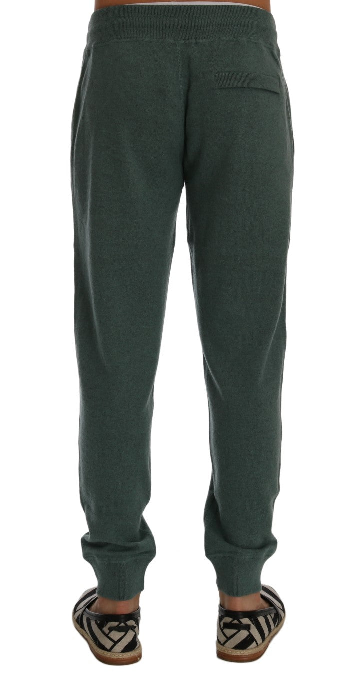 Pantalon de sport élégant en cachemire vert Dolce &amp; Gabbana