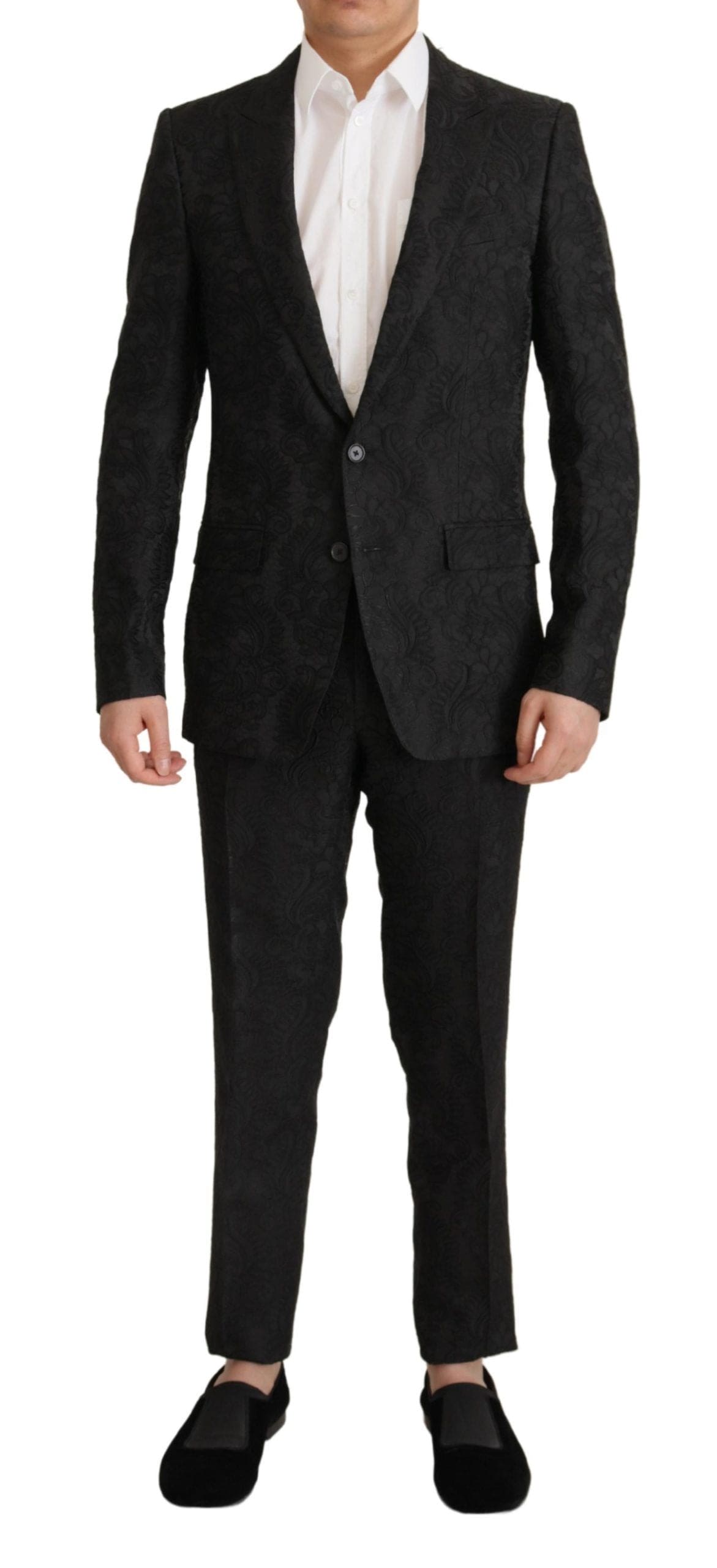 Conjunto de traje Martini negro brillante de Dolce &amp; Gabbana