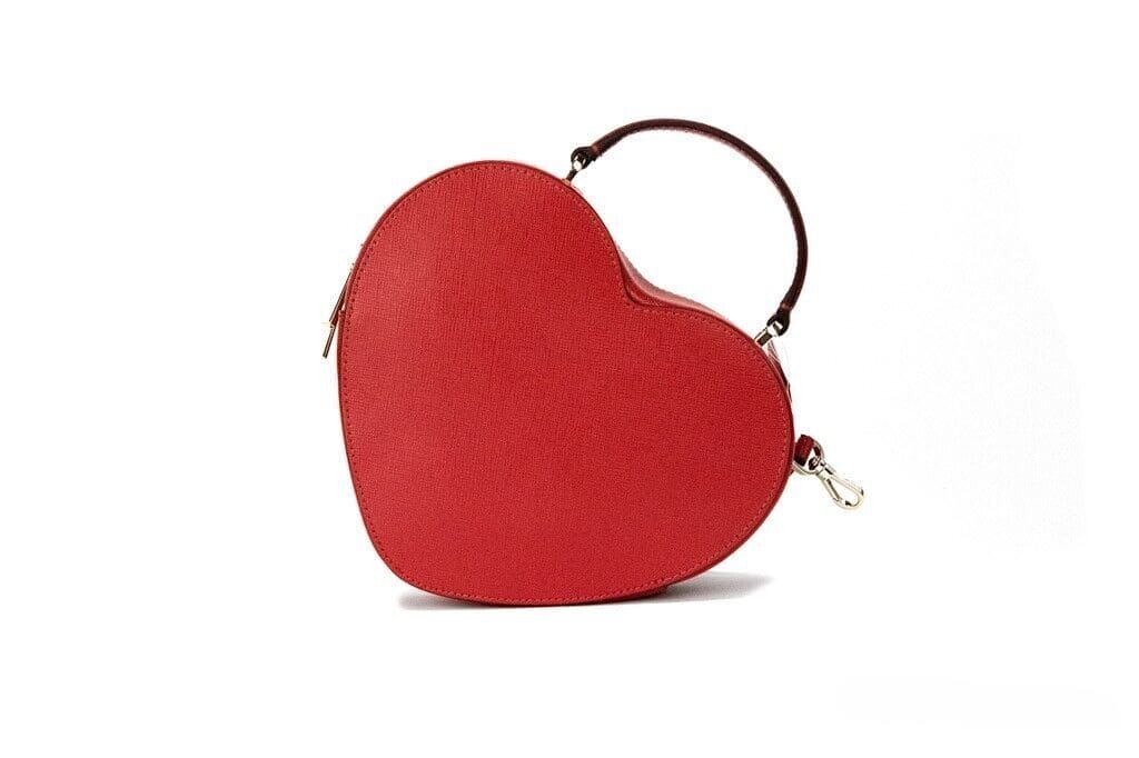 Bolso bandolera Kate Spade Love Shack con corazón y asa superior en piel saffiano con cerezas confitadas en color rojo