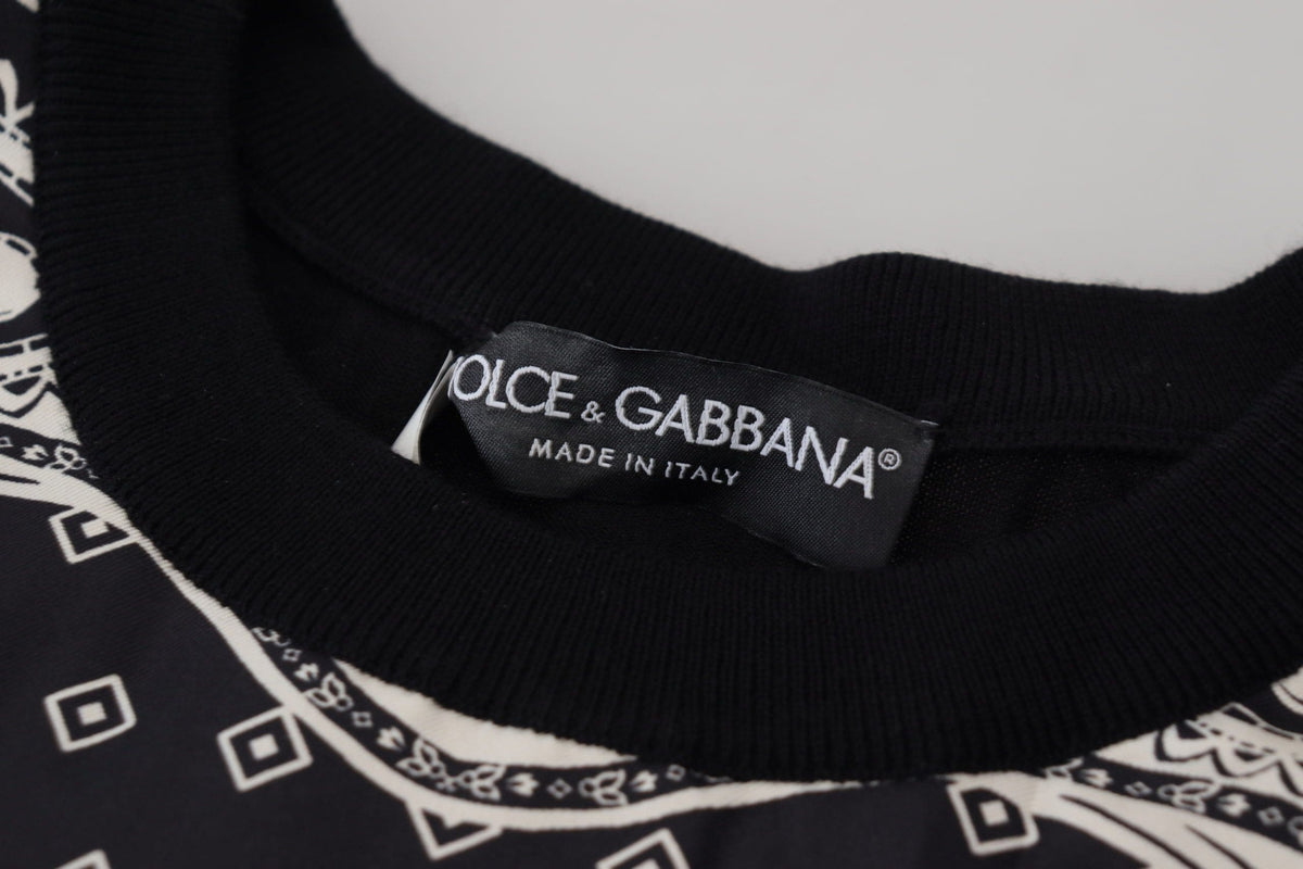 Pull ras du cou élégant en laine et soie mélangées Dolce &amp; Gabbana