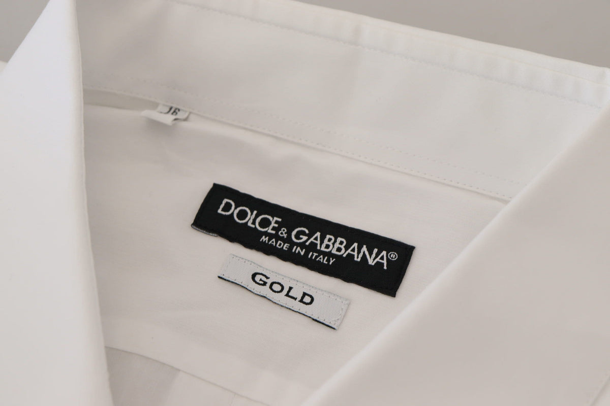 Camisa elegante de plumas de pavo real blancas de Dolce &amp; Gabbana