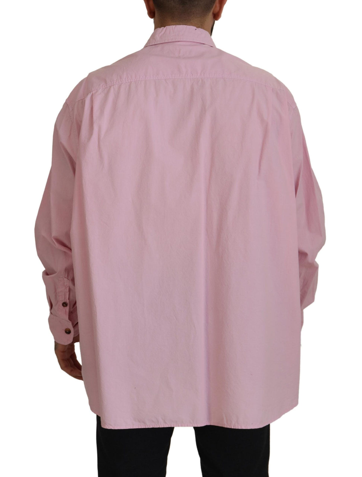 Camisa elegante informal de algodón rosa de Dolce &amp; Gabbana