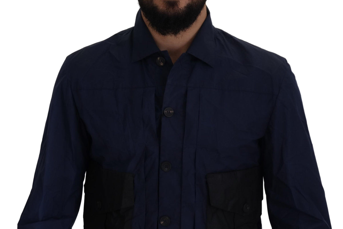 Camisa de algodón azul oscuro Svelte de Dsquared²