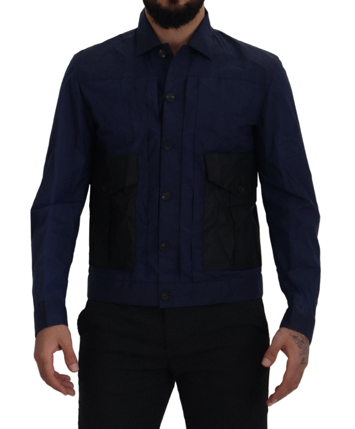 Chemise en coton bleu foncé Svelte Dsquared²