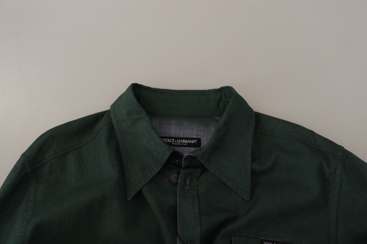 Chemise décontractée slim fit Emerald Elegance de Dolce &amp; Gabbana