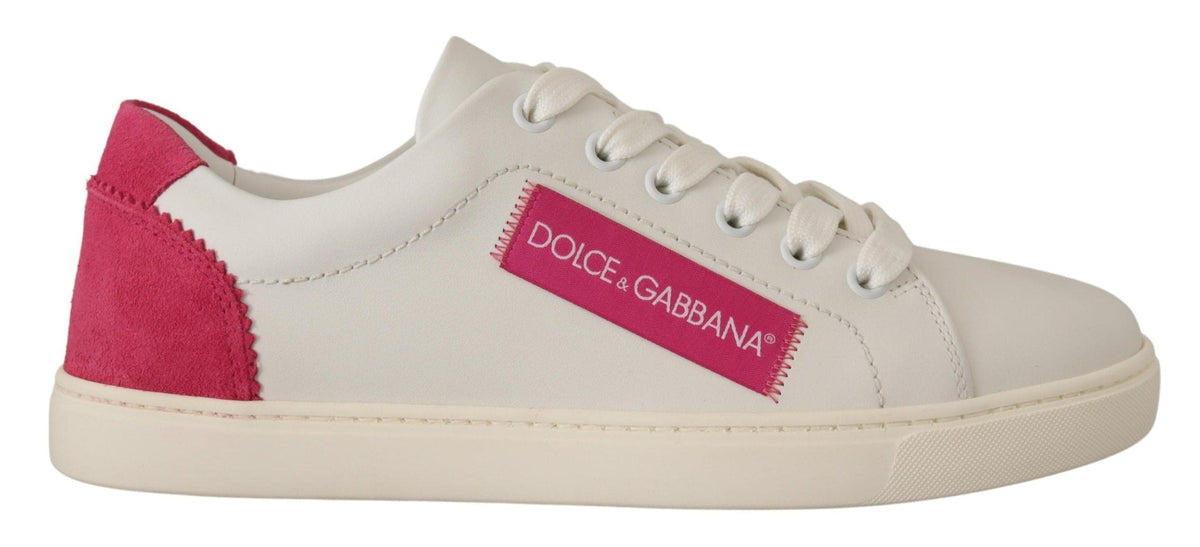 Baskets basses élégantes en cuir blanc Dolce &amp; Gabbana