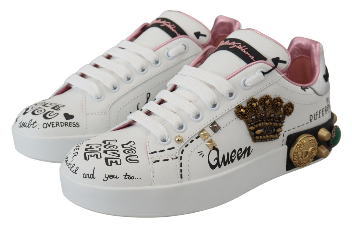 Baskets en cuir chic Queen Crown de Dolce &amp; Gabbana