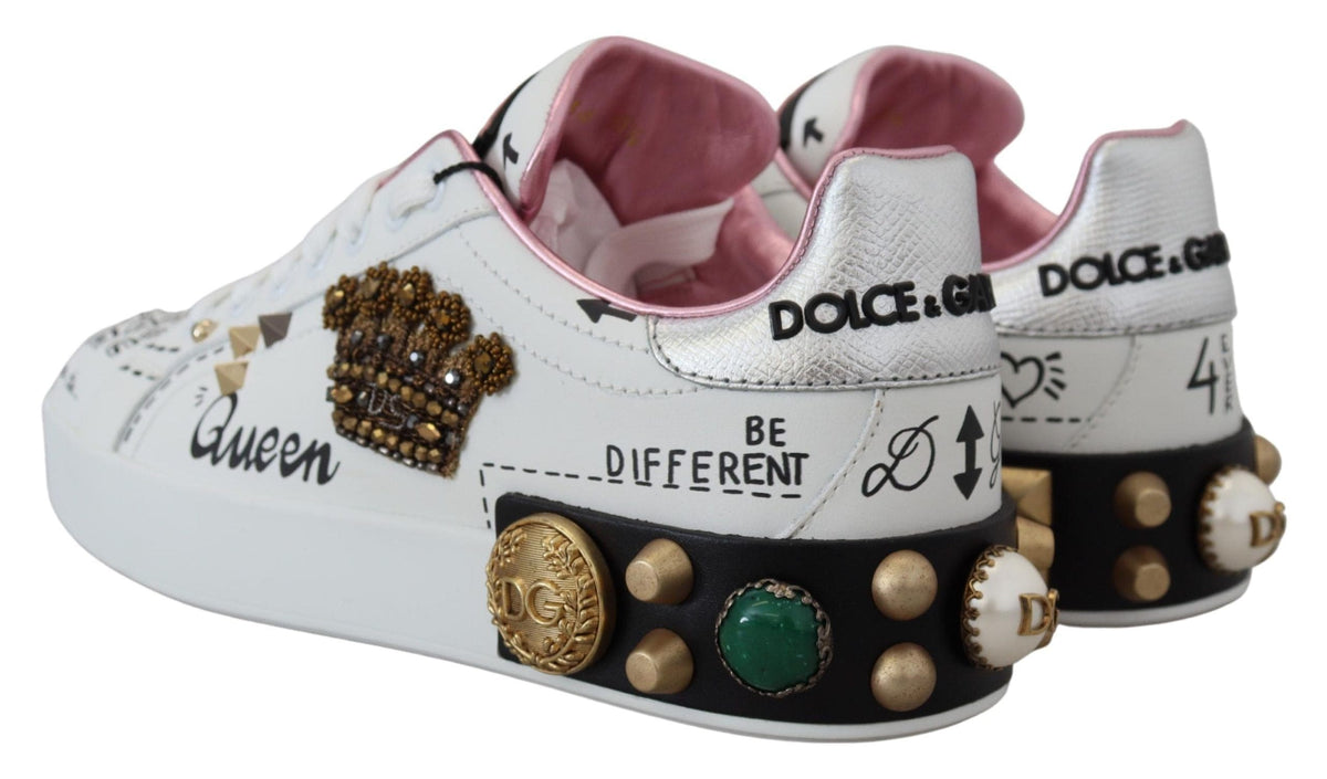 Baskets en cuir chic Queen Crown de Dolce &amp; Gabbana