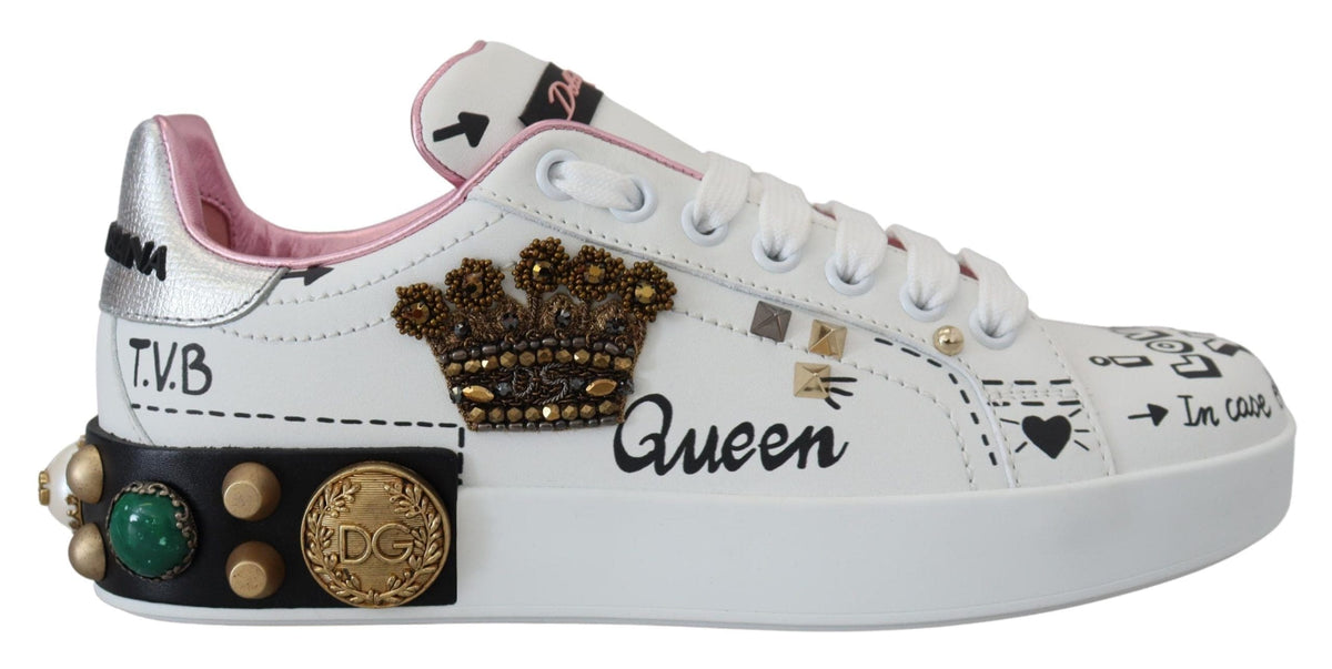 Baskets en cuir chic Queen Crown de Dolce &amp; Gabbana