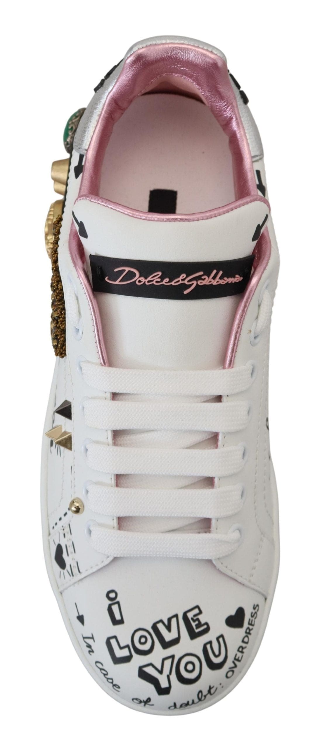 Zapatillas de piel elegantes Queen Crown de Dolce &amp; Gabbana