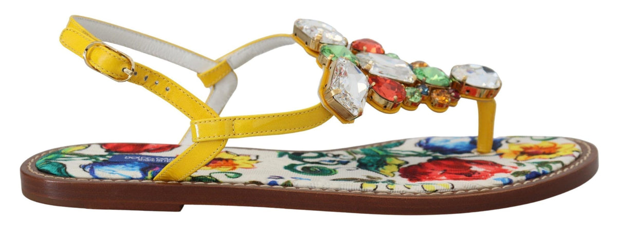 Sandales en cuir ornées de cristaux Majolica Dolce &amp; Gabbana