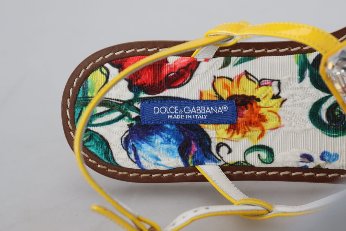 Sandales en cuir ornées de cristaux Majolica Dolce &amp; Gabbana