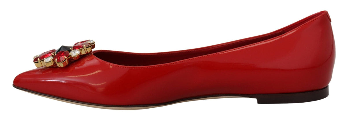 Mocasines de ante rojo con cristales de Dolce &amp; Gabbana: elegancia exquisita