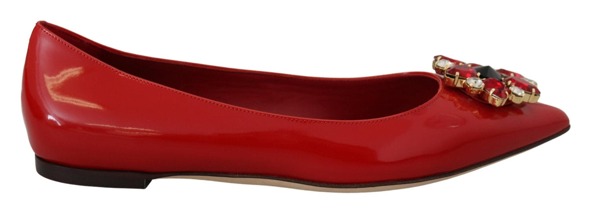 Mocasines de ante rojo con cristales de Dolce &amp; Gabbana: elegancia exquisita