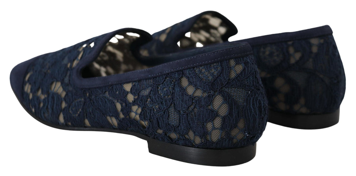 Mocasines planos elegantes azules de Dolce &amp; Gabbana: estilo veraniego