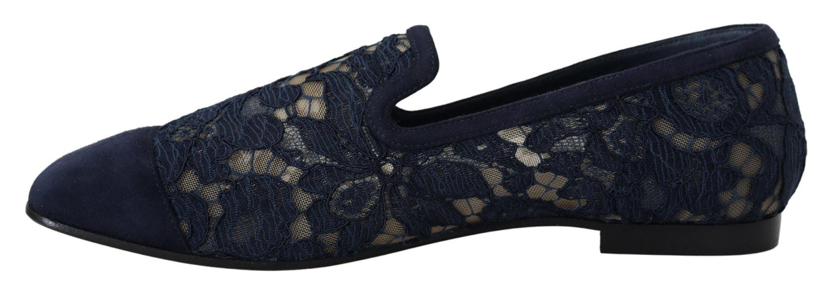 Mocasines planos elegantes azules de Dolce &amp; Gabbana: estilo veraniego