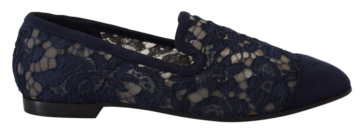 Mocasines planos elegantes azules de Dolce &amp; Gabbana: estilo veraniego