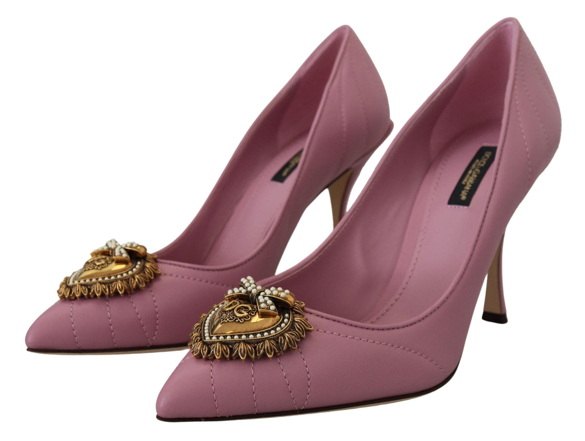 Tacones de piel Devotion de Dolce &amp; Gabbana en color rosa