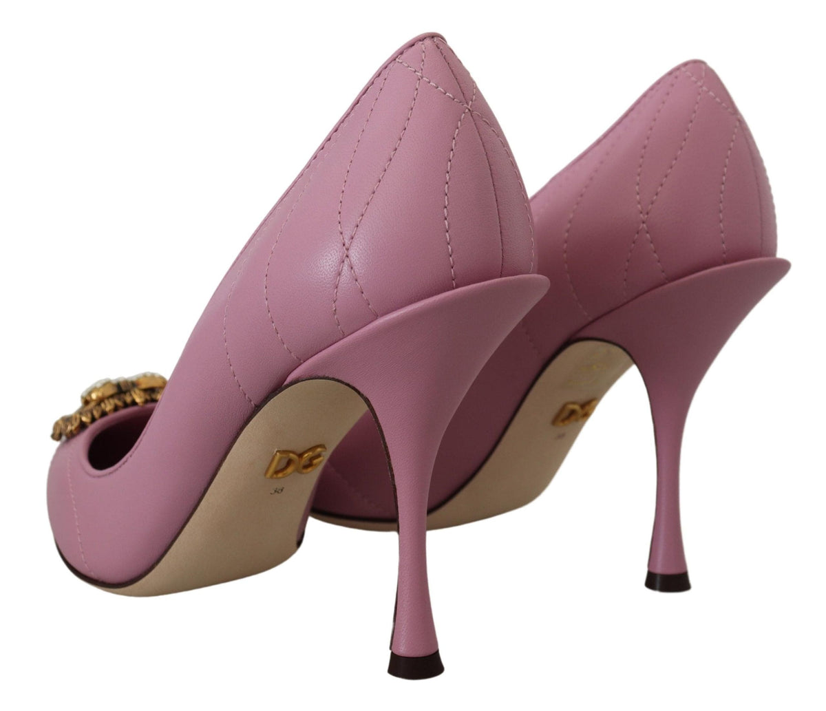 Tacones de piel Devotion de Dolce &amp; Gabbana en color rosa