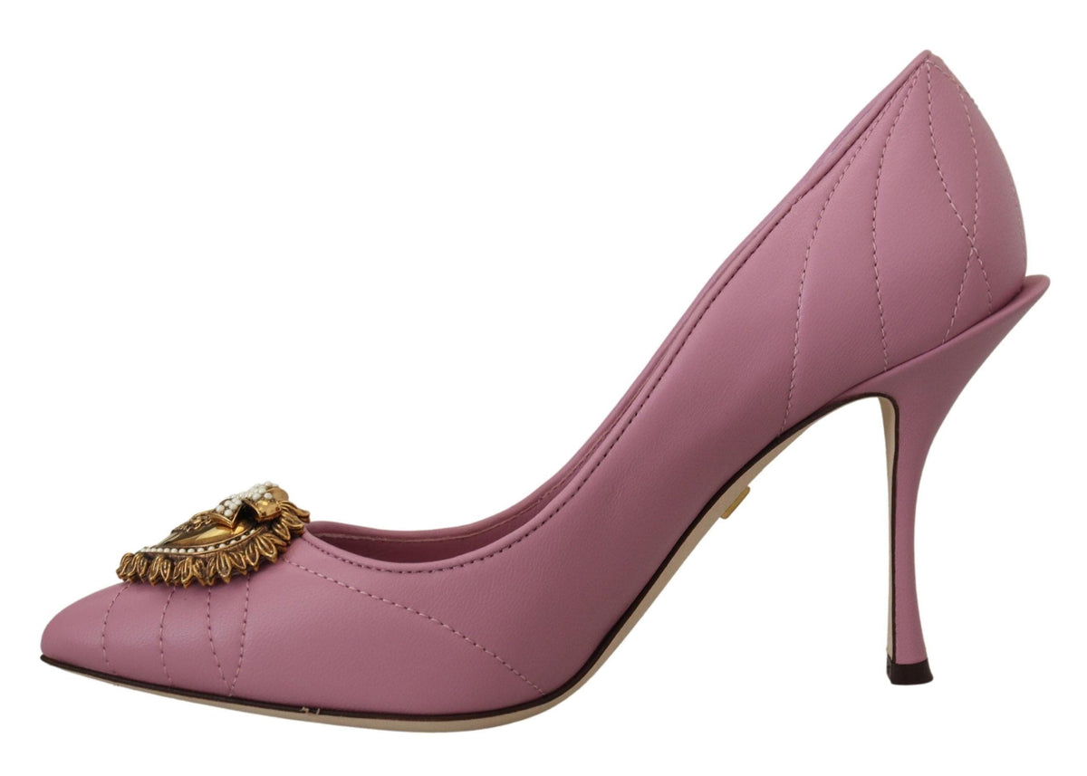 Tacones de piel Devotion de Dolce &amp; Gabbana en color rosa