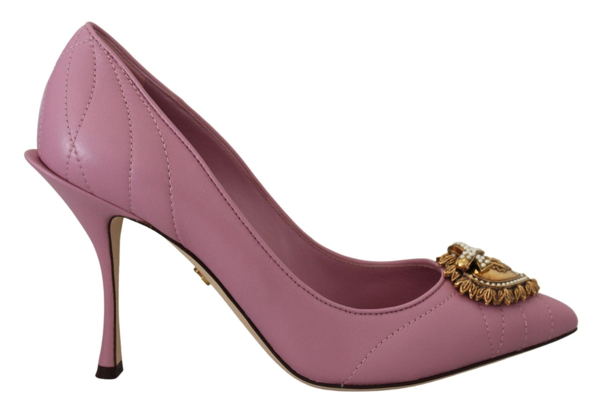 Escarpins en cuir Dolce &amp; Gabbana Devotion en rose